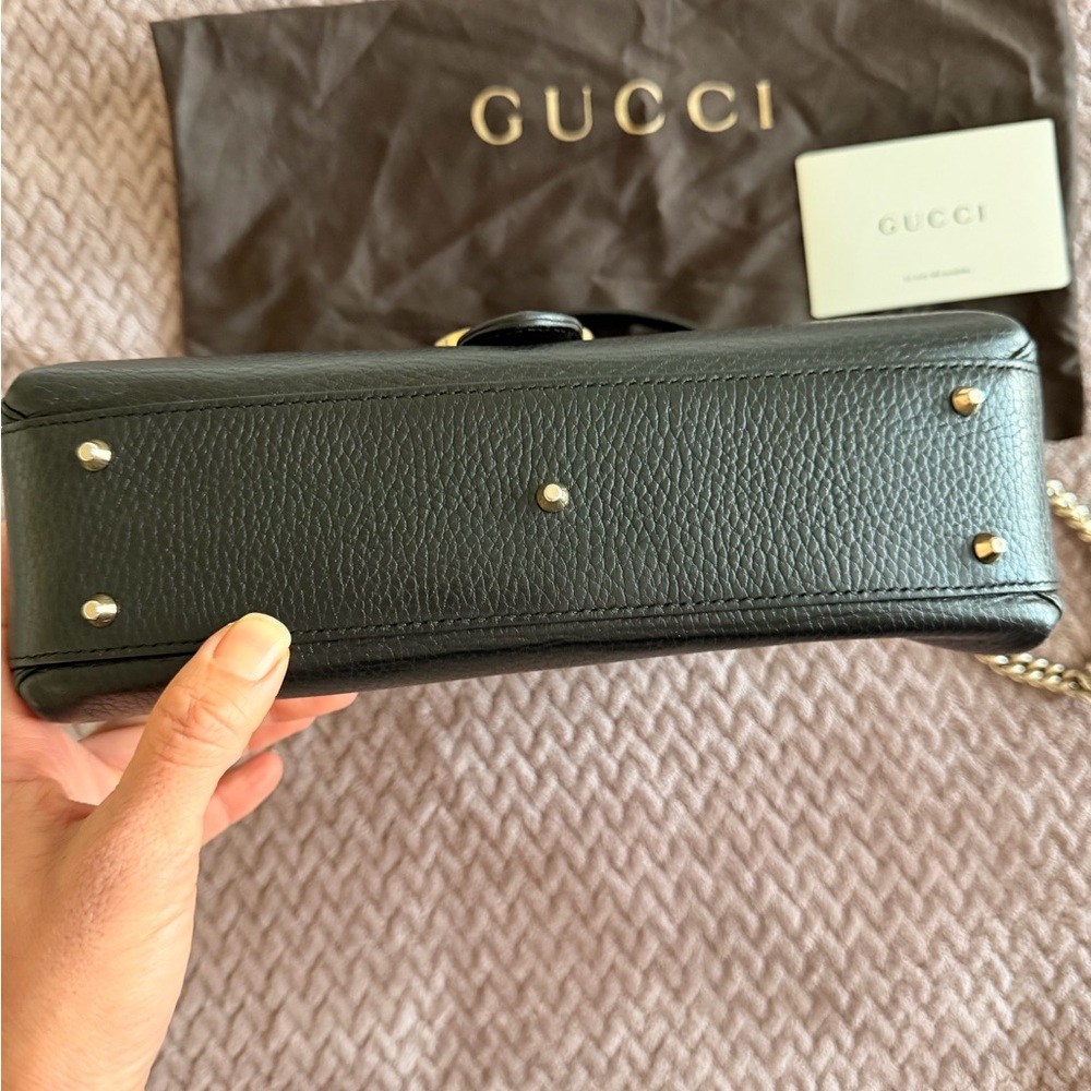 Gucci Dollar Calfskin Interlocking G Top Handle Crossbody in black - Picture 2 of 14